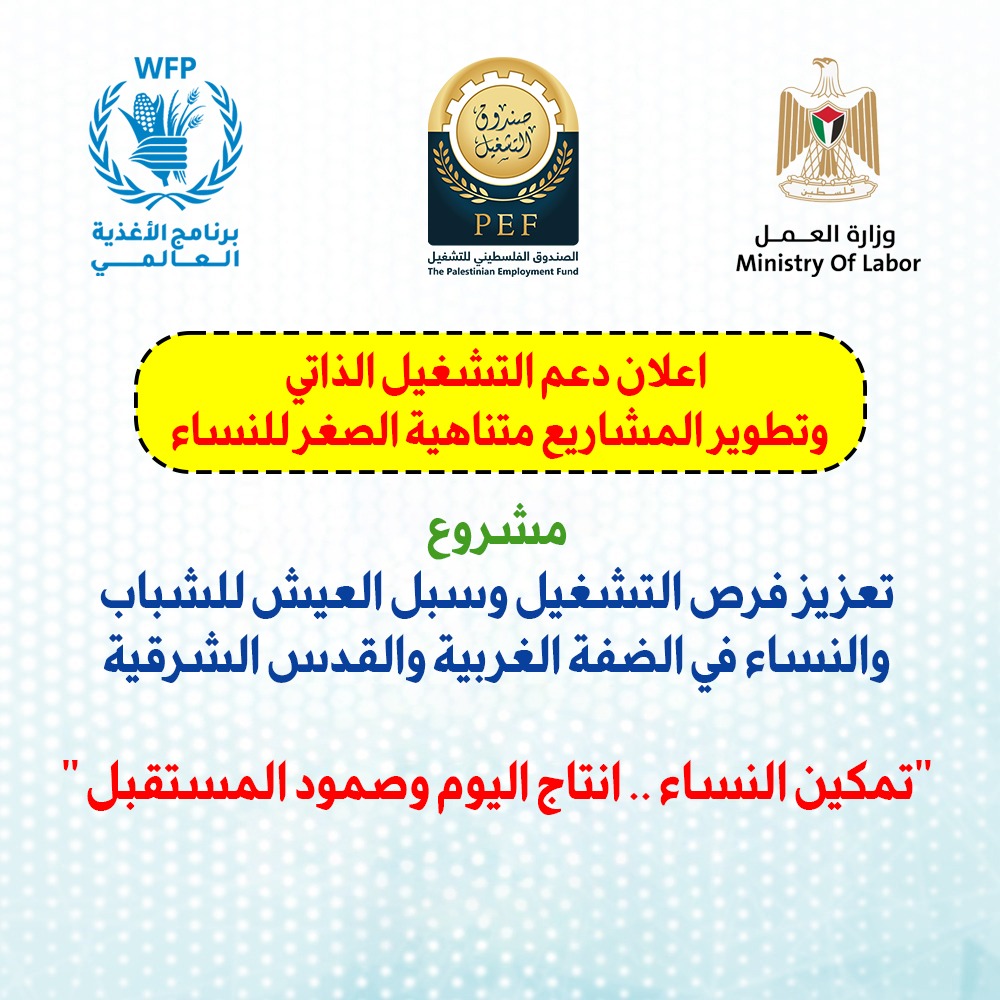 إعلان دعم التشغيل الذاتي وتطوير المشاريع متناهية الصغر